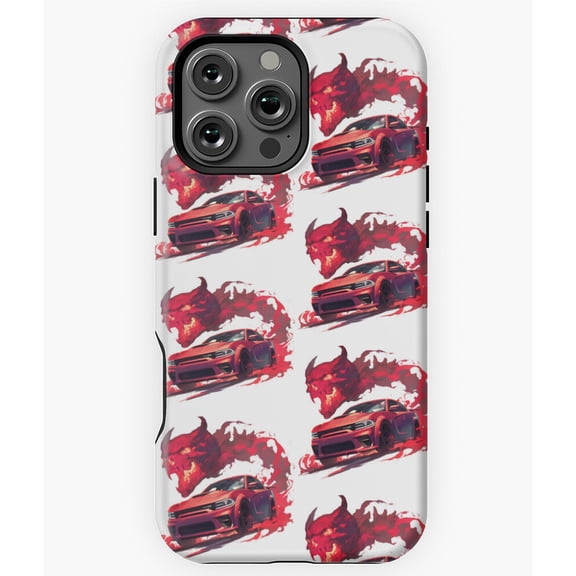 Charger with Devil Graphic Phone Case for iPhone 16 15 14 13 12 11 Pro Max