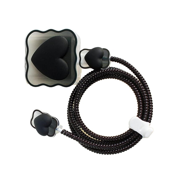 Chargers Cable Protective Cover Protector for Mobile Black