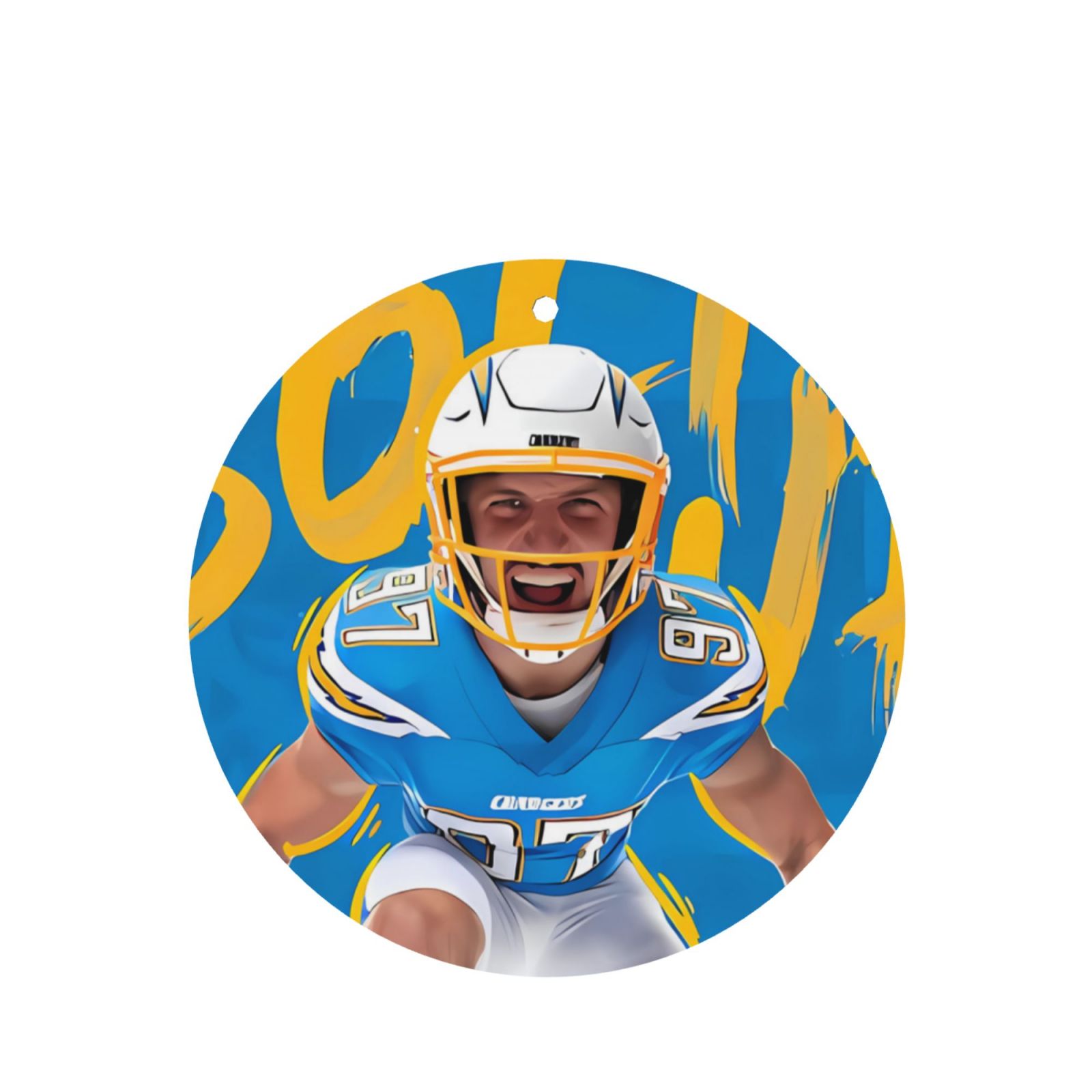 Chargers Football Team Custom Round Fragrance Tablets with Lavender Lanyard Car Fragrance Tablets Wardrobe Fragrance Tablets Can also be used in wardrobes and bathrooms (6-pack)