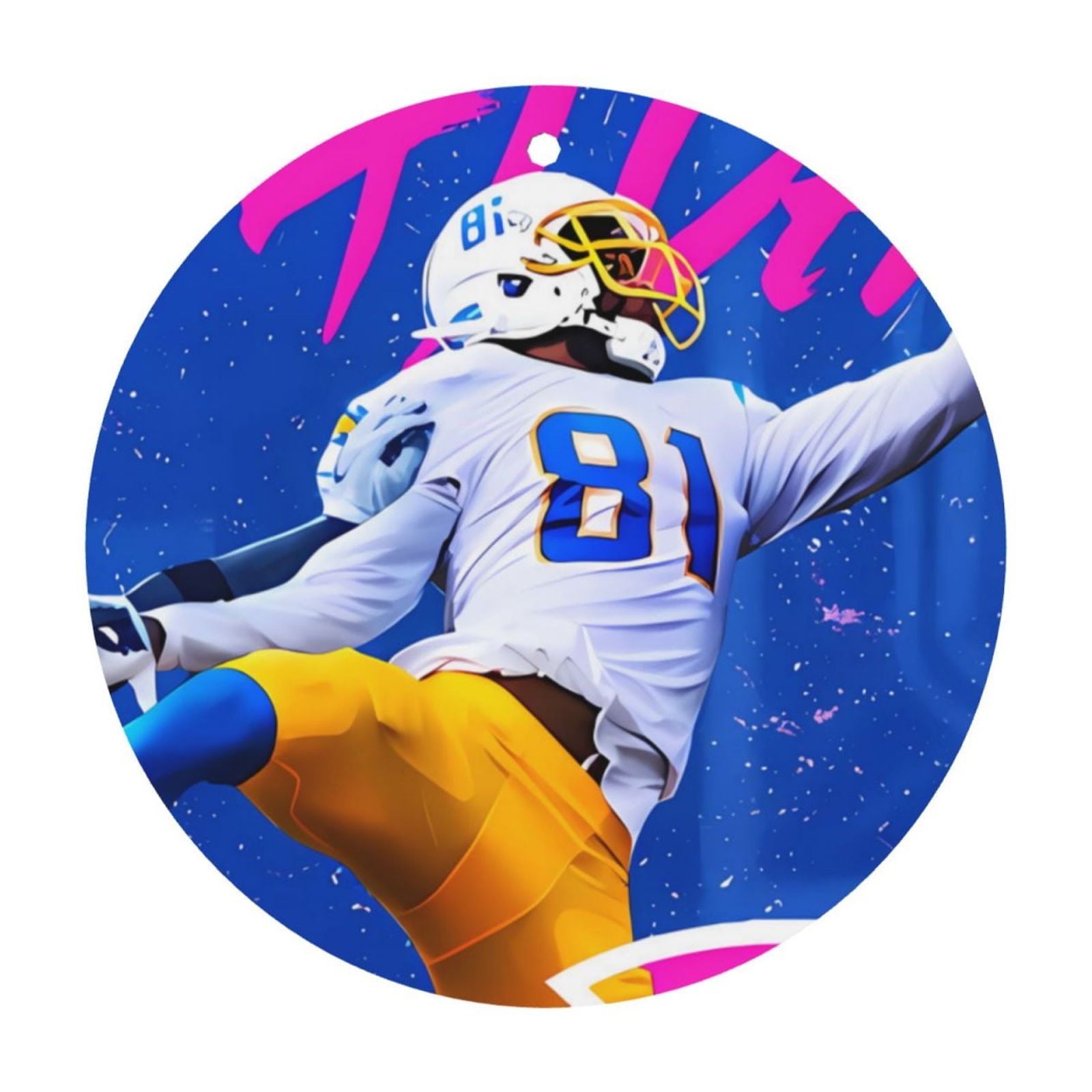 Chargers Football Team Custom Round Fragrance Tablets with Lavender Lanyard Car Fragrance Tablets Wardrobe Fragrance Tablets Can also be used in wardrobes and bathrooms (6-pack)