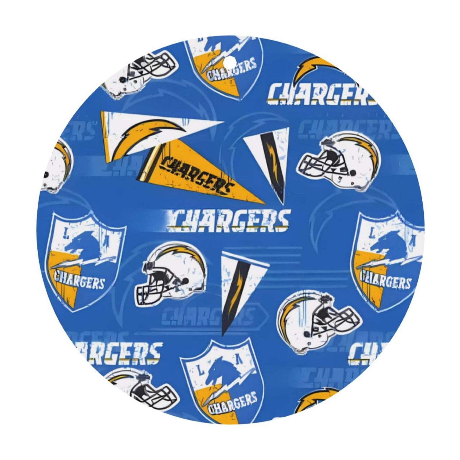 Chargers Football Team Custom Round Fragrance Tablets with Lavender Lanyard Car Fragrance Tablets Wardrobe Fragrance Tablets Can also be used in wardrobes and bathrooms (6-pack)