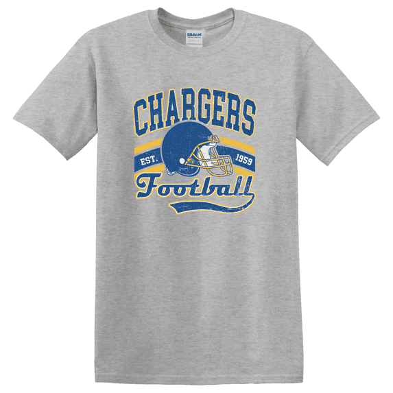 Chargers Football Vintage Game Day Sports Fan Graphic Tee T-Shirt