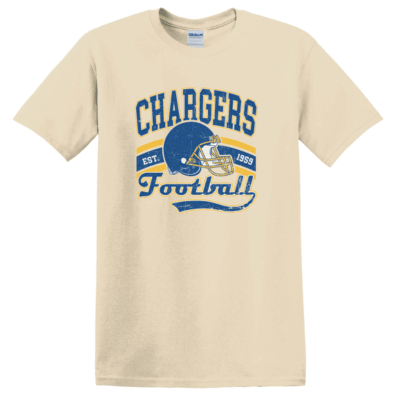 Chargers Football Vintage Game Day Sports Fan Graphic Tee T-Shirt