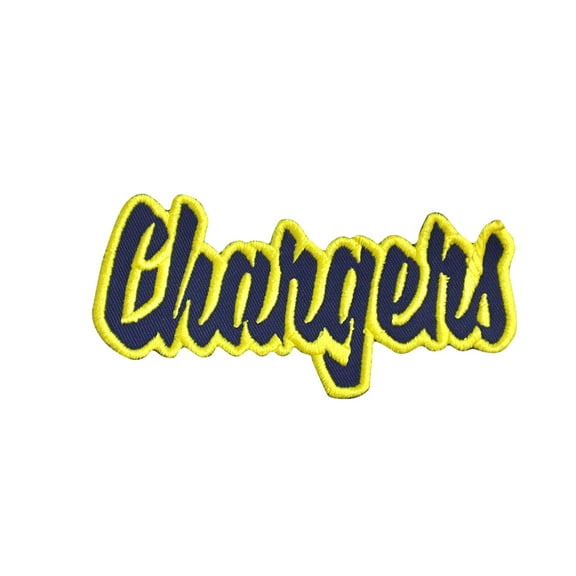 Chargers - Navy Blue/Yellow - Team Mascot - Words/Names - Iron on Applique/Embroidered Patch