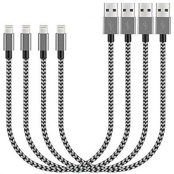 Chargers, Phone Cable Epacks 4Pack 5-INCH Nylon Braided USB Charging & Syncing Cord Compatible with Charger X 8 8Plus 7 7 Plus 6S 6S Plus 6 6 Plus Other Series - Short Length