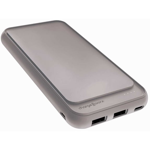 Chargeworx 10,000mAh Power Bank - Silver