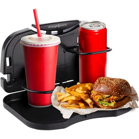 Chargeworx Backseat Butler - Back Seat Car Organizer Multi-Angle Mount for Food | Car Food Tray, Car Table Tray for Drink & Phone | Adjustable Car Tray to Fit All Cup Holders