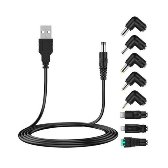 Charging Adapter 5.5*2.1DC to DC5.5*2.5 and 5521 Male to USB 1m Short Cable