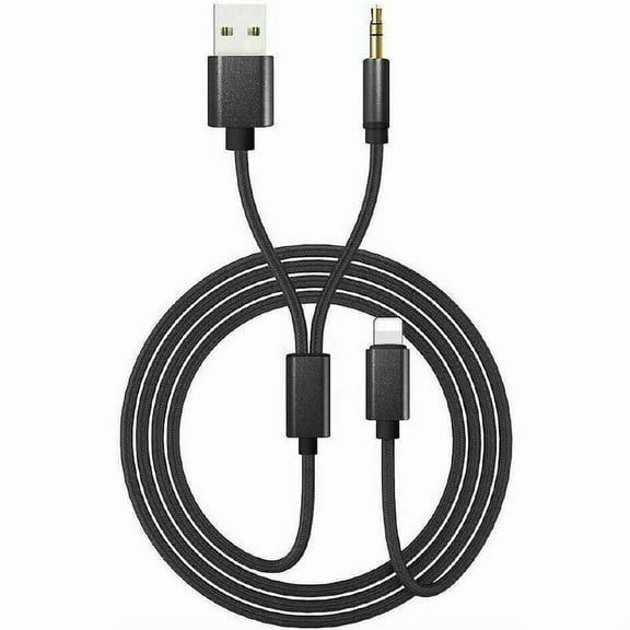 Charging Audio Cable for iPhone, Multi-function Dongle 3.5mm Aux Jack Nylon Braided Cord, Ideal for Seamless Streaming and Charging