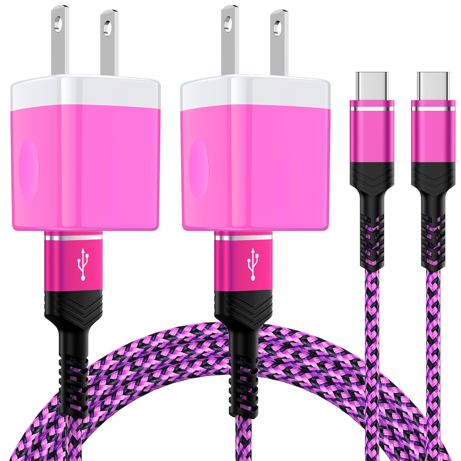 Charging Block, 2 Pack USB C Charger Block with 6FT Type C Cable, Type ...