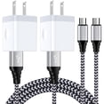 thumbnail image 1 of Charging Block, 2 Pack Wall Charger Adapter with 6FT Micro USB Charging Cable, Android Charger Block USB Brick Cube Charger Station Power Base USB Micro Cable Compatible for Samsung Android, White, 1 of 7