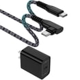 thumbnail image 1 of Charging Block, PD 20W USB C Charger Block with 6FT USB C to C Charging Cable, Type C Block USB C Wall Charger Power Adapter Fast Charging Station with Type C Phone Charger Cords, Black, 1 of 7