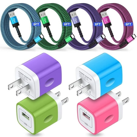 Charging Block,Type C Charger Block 3A Fast Charging Cable 6ft,AILKIN USB A to USB C Cable 6ft with 4PACK High Speed Block Phone Charger for Android Phone Cord Type C Charger price history and forecast - Ailkin 01W557