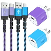 Charging Block,Type C Charger Block Fast Charging 10 Feet HopePow 2PCS 1A/5V Usb Wall Charger Block Adapter Plug with 2PCS Charging Cables 10ft USB C Cable High Speed Android Phone Charger Cords