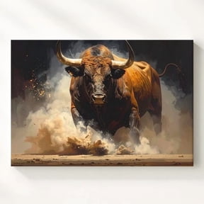 Charging Bull Power Poster Majestic Animal Strength Wall Art Some Forces Dont Art