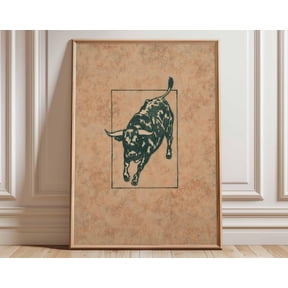 Charging Bull Western Wall Art Print