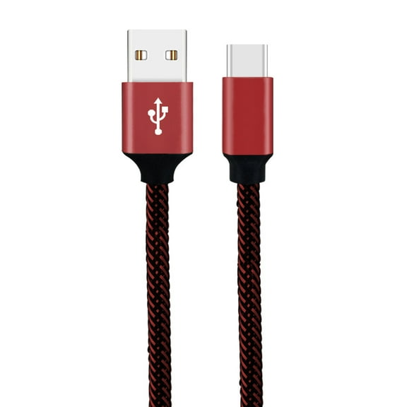 Charging Cable - 1 pcs 0.3 m Nylon Strong Braid Rope USB-C Type-C 3.1 Data Sync Charger Charging Cable , Type-C fishing net data cable, red