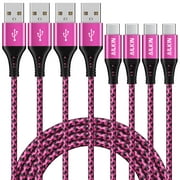 Charging Cable 6ft,4PACK Type C USB Fast Charging Cable 6ft,AILKIN USB A to USB C Cable 6ft High Speed Android Charger Type C Charging Cords USB-C Phone Cables,Rose