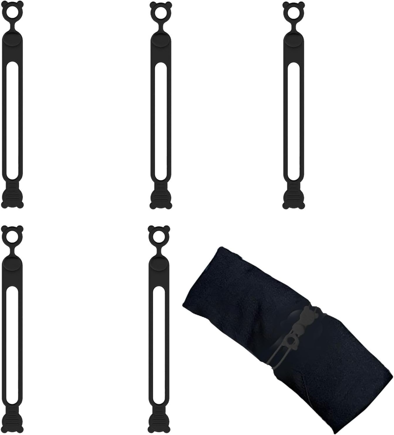 Charging Cable Organizer 5 Silicone Ties, Elastic Cable Organizer