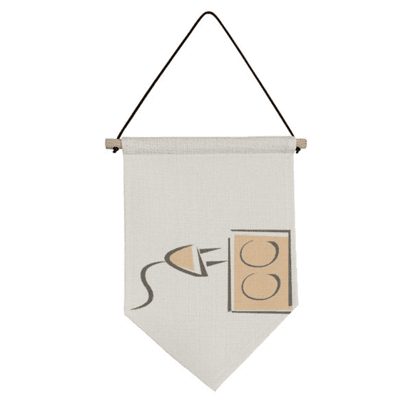 Charging Cable Plug Socket Pattern Canvas Flag Hanging Wall Art Decor Banner