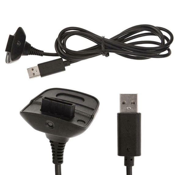  Charging Cable for Xbox 360 Wireless Game Controllers Remote Charger Cord,2 Packs-Black