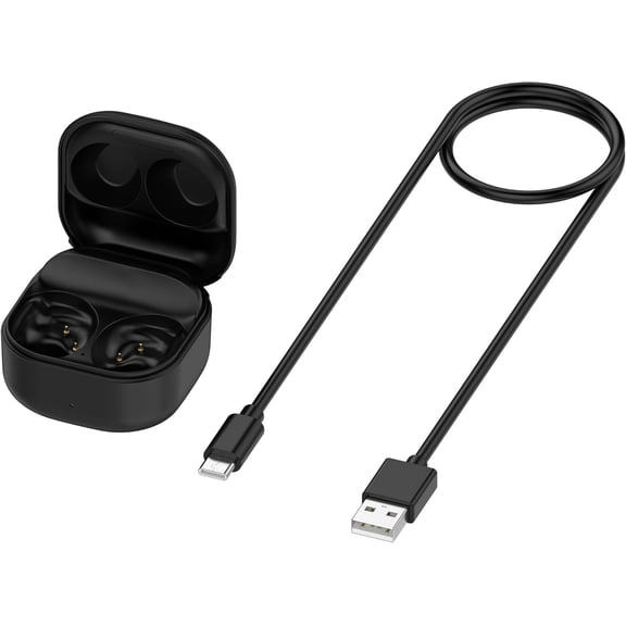 Charging Case Compatible for Samsung Galaxy Buds FE R400 Wireless Charger Case Box Cradle Replacement Compatible with Galaxy Buds FE Wireless Bluetooth Earbuds Charger with USB-Type C Cable (Black)