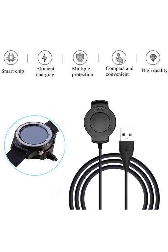 Charging Dock Cable for Huawei Watch 2 Smartwatch USB Charger Cradle Replacement with Overcharge Protection - Black