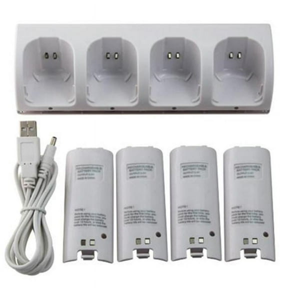 Charging Dock Charging Station Stand + 4pcs 2800mAh Batteries For Controller