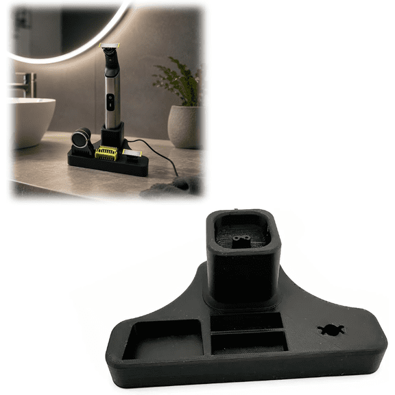 Charging Dock Compatible with Philips OneBlade Pro | Razor Storage & Charging Stand | Compatible with Models QP6550/6551/6650/6651 | Bathroom Countertop Storage Base (Black)