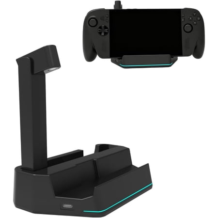 Charging Dock Compatible with ROG for Xbox Ally X, Charger Base with Detachable Headset Stand and LED Ambient Light, Type-C Input Port for Desktop Gaming Storage & Charging