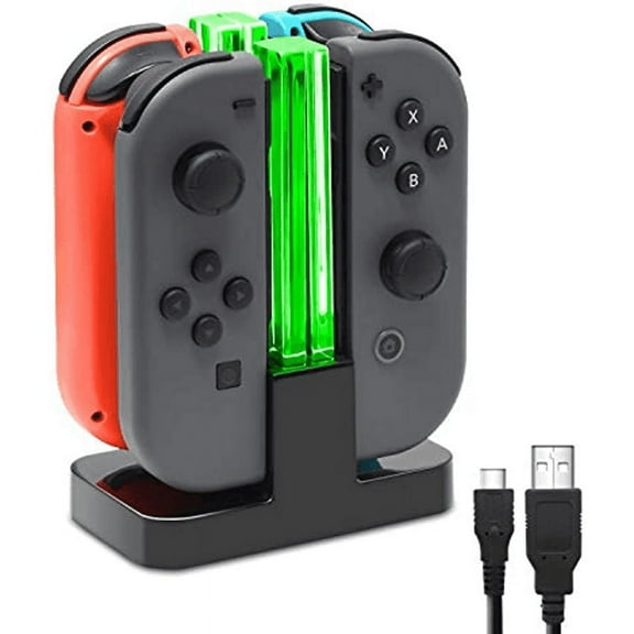 Charging Dock Compatible with  Switch for Joy Con & OLED Model Controller with Lamppost LED Indication, Charger Stand Station Compatible with Joy Cons with Charging Cable