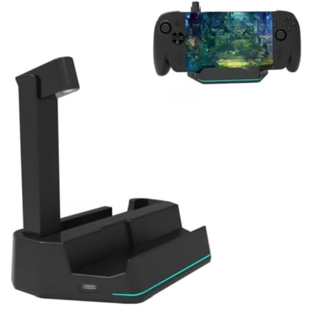 Charging Dock Compatible with ROG Xbox Ally X, Charging Dock Station with LED Light Bar & Console Stand
