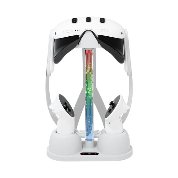 Charging Dock For Meta Quest 3, Magnetic Charging Station For Quest 3 VR Headset & Controllers, VR Display Charger With RGB Lights