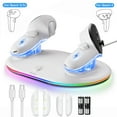 thumbnail image 1 of Charging Dock for Meta Quest 3S/Quest 3/Quest 2 Controller, Oculus Quest 3 Magnetic Wireless Charging Station for Grip Controller with 2 Rechargeable Batteries & USB-C Cable White, 1 of 7