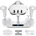 thumbnail image 1 of Prociv Charging Dock for Oculus/Meta Quest 3,Charging Stand for Meta Quest 3 Controller and Headset with 2 Rechergeable Batteries,Battery Cover|Wall Mount Charging Dock Station for Quest 3,Dual-Use, 1 of 8