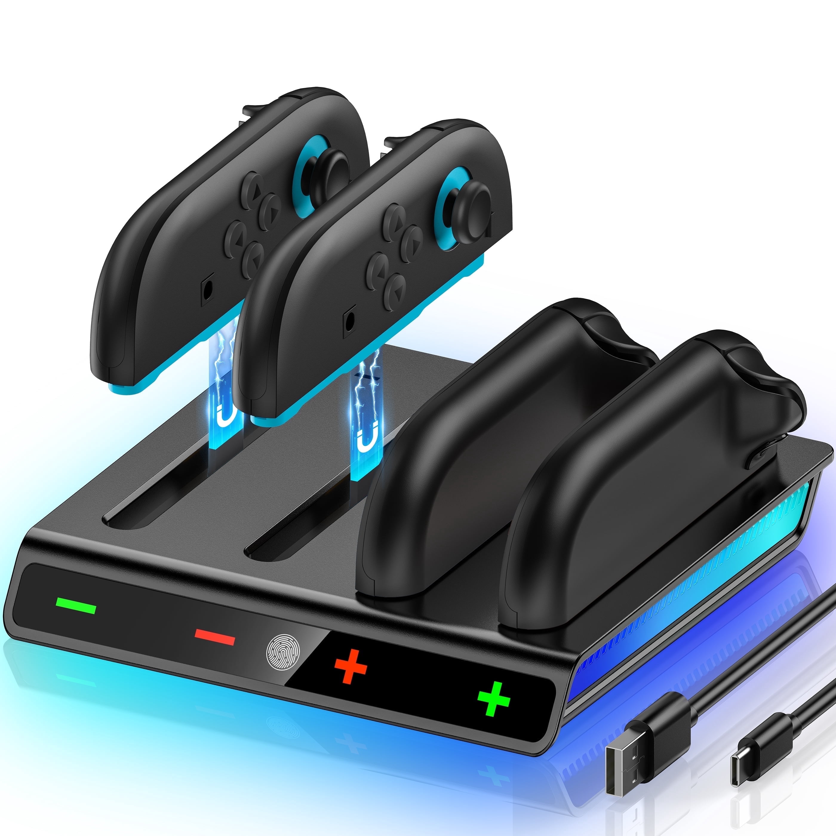 EUROA Switch 2 Controller Charger Compatible with Switch 2 Joy Con, 4 ...