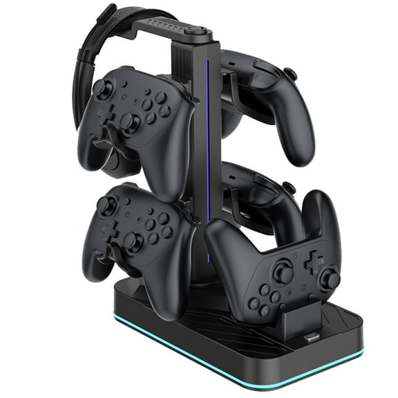 Charging Dock Station for Nintendo Switch 2 Pro Controller, with Headset Stand & RGB Light, Charging Station Display Stand with USB Hub for Nintendo Switch 2 Pro Controller