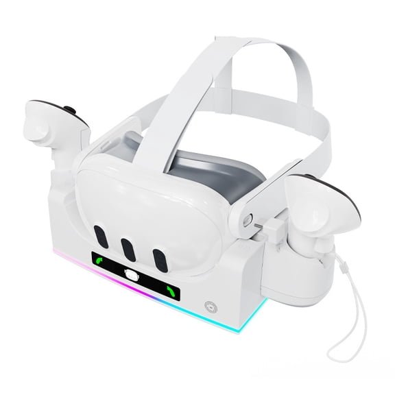 Charging Dock for Meta Quest 3S/3Wall-mountable, Kinwin Magnetic Charging Station for Oculus Quest 3S/3 Accessories with RGB Light