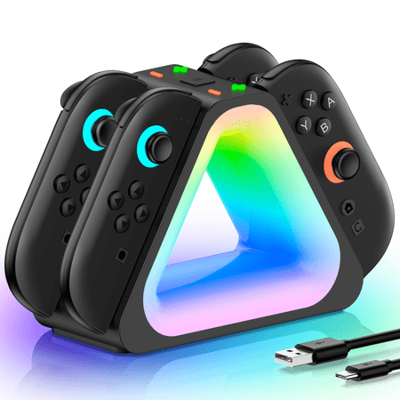 ESYWEN Switch 2 Controller Charger, Switch 2 Accessories with Charging Dock for 2 Joy Cons
