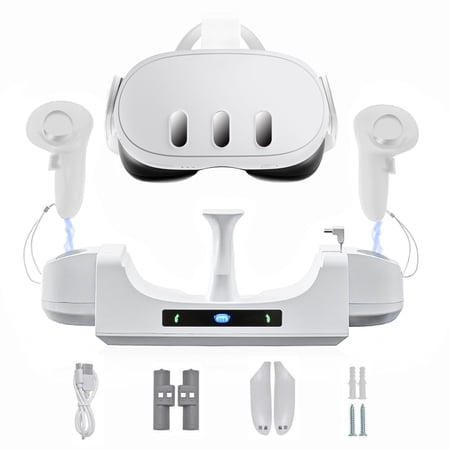 Charging Dock for Oculus/Meta Quest 3 VR Headset & Controller, Wall Mount Fast Charging Station