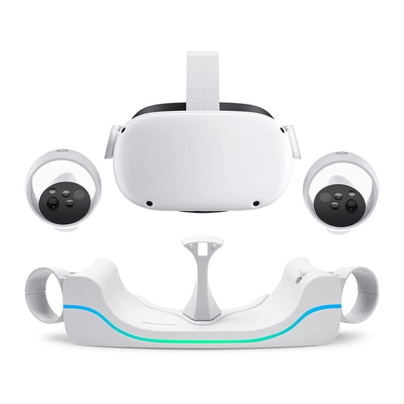 Charging Dock for Oculus Quest 2,VR Headset Charging Stand Compatible with Meta Quest 2 Accessories Wall Mount Charger Station, USB-C Link Cable