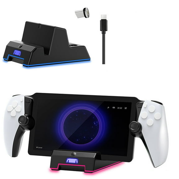 Charging Dock for Playstation Portal Remote Player, with 5 RGB Light Modes and Type-C Cable,PS5 Portable Accessories