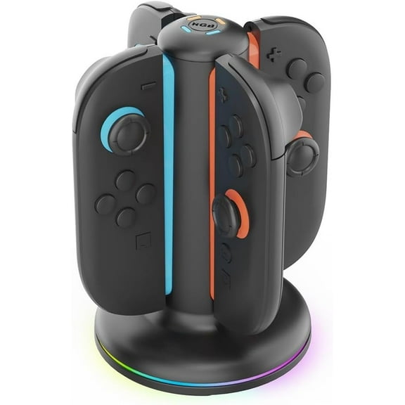 Charging Dock for Switch 2(2025), 4 in 1 Fast Charger Station, LED Indicators & Overcharge Protection, Storage Stand Accessories for Switch 2