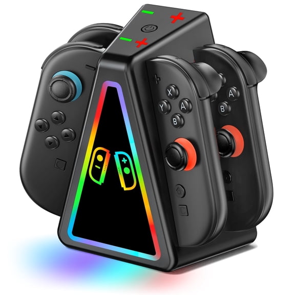 Switch Controller Charging Dock for Nintendo Switch 2, Magnetic Joy-Con 2 Charger Station with RGB Lighting, Switch 2 Accessories
