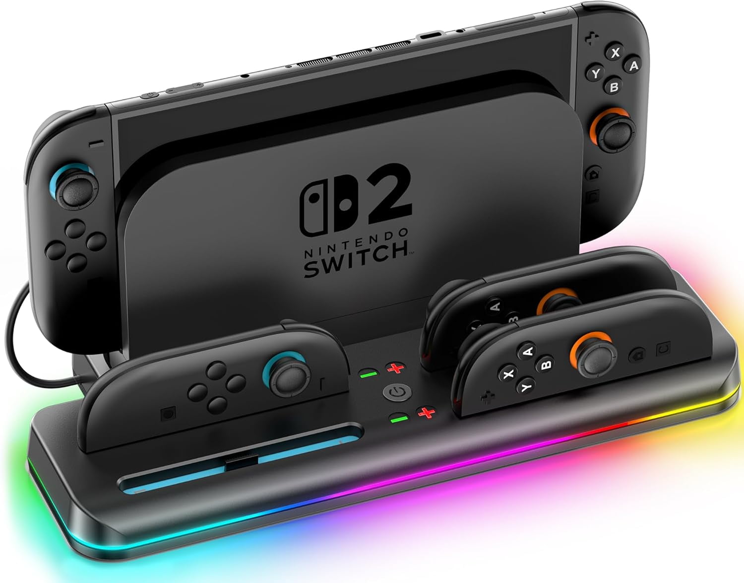 Charging Dock for Switch Joy-Con, Joy-Con Charger with RGB Light