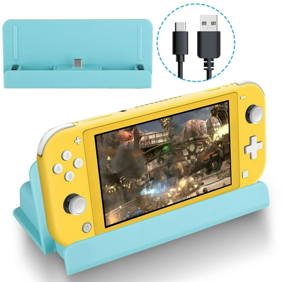 Charging Docking Station Fit for Nintendo Switch/Switch Lite, Portable Charging Station, Mini Charger Display Stand with USB Type-C Cable Compatible with Nintendo Switch Lite 2019