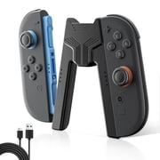 Charging Grip for Switch 2 handle, Ergonomic V-Controller Stand with USB-C Cable and LED Indicator for Fast Charging While Playing - For Switch2 Model 2025