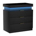 thumbnail image 1 of Charging Nightstand with Sliding Top and LED Lights, 28.8"W Bedside Table, 1 of 17