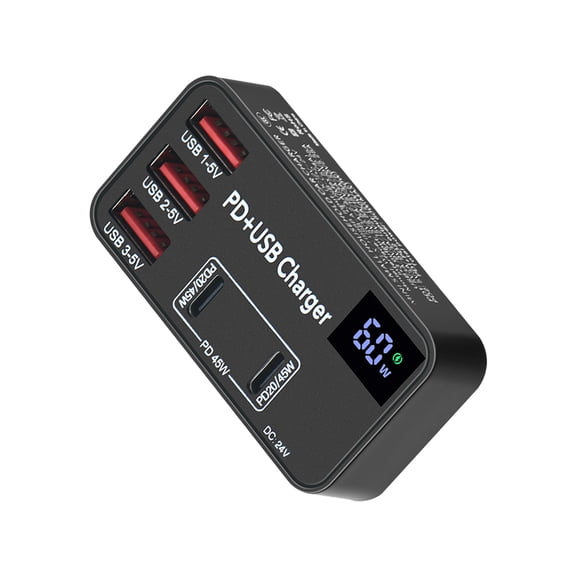 Charging PD USB Type C Portable Charger PD+QC Multifunctional Display Smart Charger PD Charger Fast Charging 65W For Laptop Tablet Phone