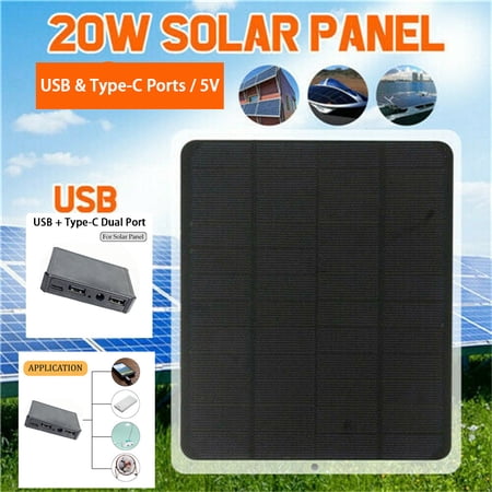 Charging Panel,20w 5v Panel Solar With 5v Solar Type-c Output Usb Solar Panel Hxber Qahm Buzhi Output U-sb Type-c With Dual Output